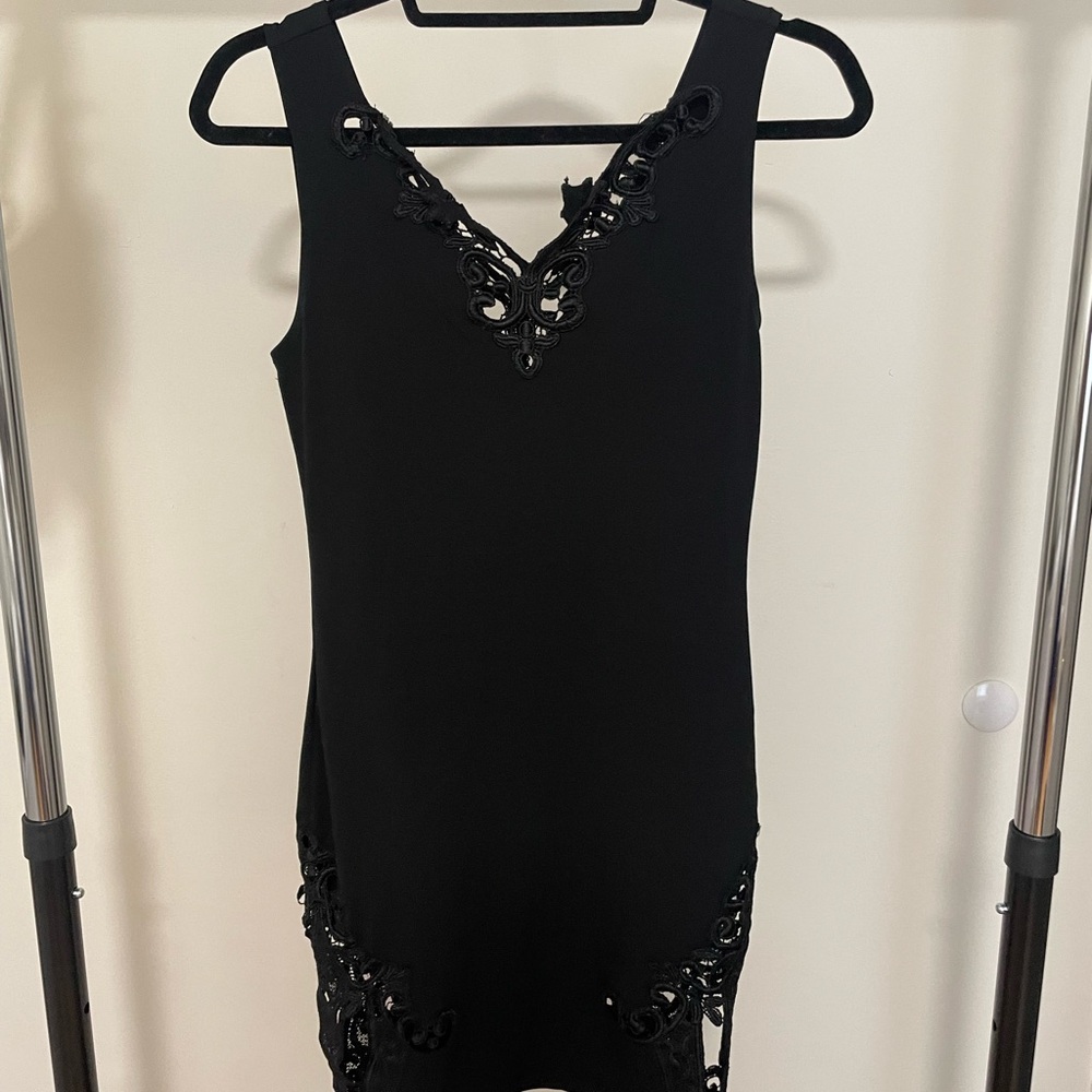 LBD with lace cutout detail